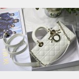 Dior High Quality Replica Black/White Lady Dior Cannage Tech Pouch 26cm