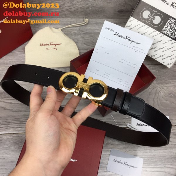 Replica Designer Salvatore Ferragamo 35 mm Black Belts