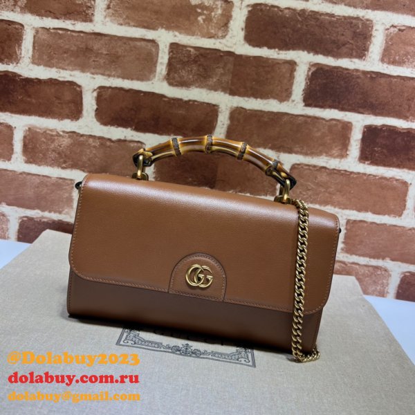 Gucci Replica 675794 Diana small shoulder bag in black/brown