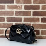 GG Marmont Gucci Duplicate Small Shoulder 802448 Black Bag