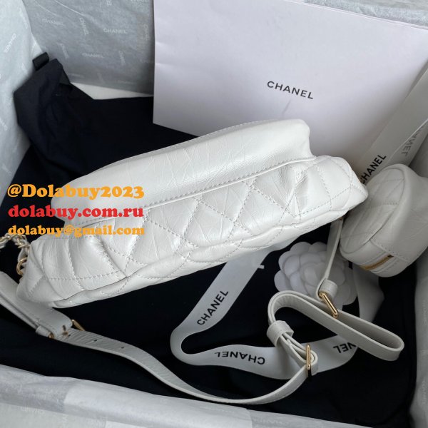 Designer CC High Quality Calfskin Waist AS1077 White Bag