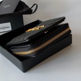 AAA+ Saint Laurent monogram compact zip around wallet black