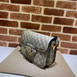 High Quality GG Supreme Designer Gucci Fake 602204 1955 Horsebit Shoulder Bag