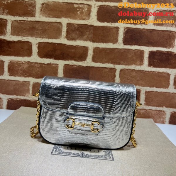 Gucci Luxury Fashion Replica Designers 675801 Horsebit 1955 Lizard Chain Bag