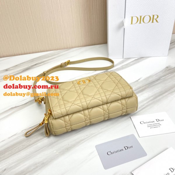 High Quality Dior Caro Bag Brown Supple Cannage Calfskin