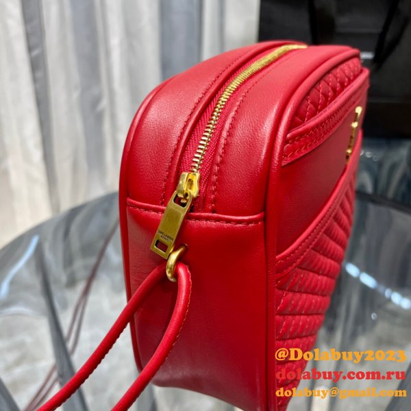 Replica YSL 64899 Red/White/Black Victoire camera bag High Quality