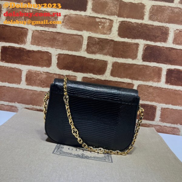 Gucci Luxury Fashion Replica Designers 675801 Horsebit 1955 Lizard Chain Bag