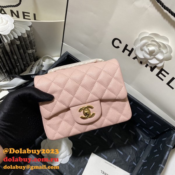 Perfect CC 17CM Classic Flap Caviar Leather Bag