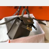 Replica Hermes Mini Kelly Epsom leather Earthy Gray Bags